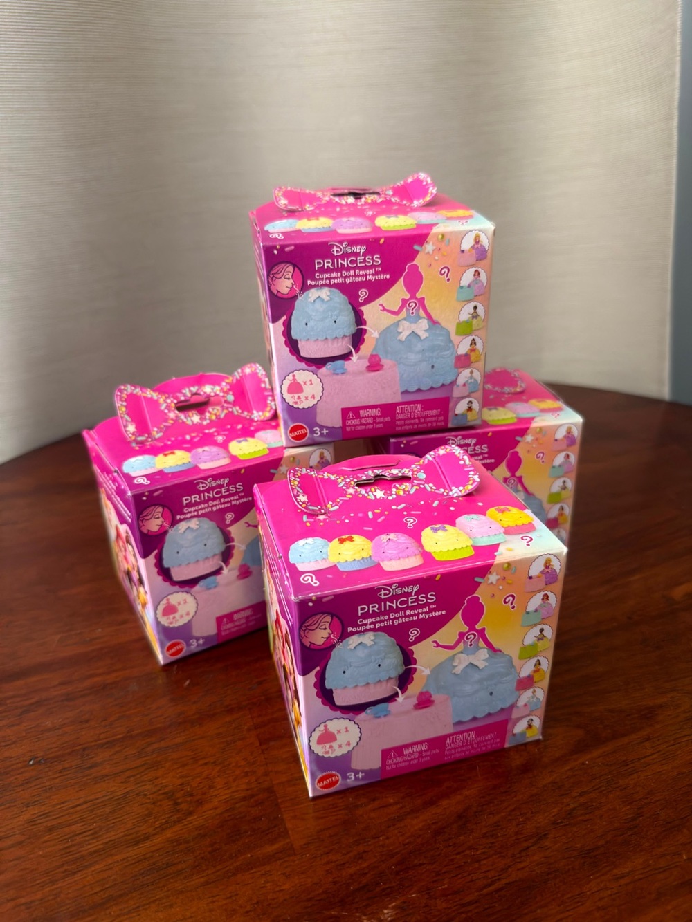 NEW Disney Princess Cupcake Doll Reveal Mystery Blind Box Lot of 4 Mattel